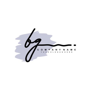 BG initial monogram handwritten signature logo clipart