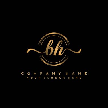 Bh ilk el yazısı logo vektörü