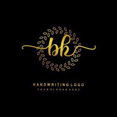 BK letter elegant and sophisticated handwritten logo vector clipart