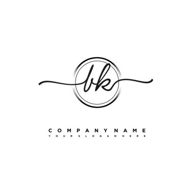 BK Beauty vector initial logo, handwriting logo of initial signature, wedding, fashion clipart