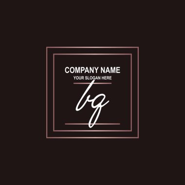 BQ Luxury initial handwriting logo template, logo for beauty, fashion, wedding, photography clipart