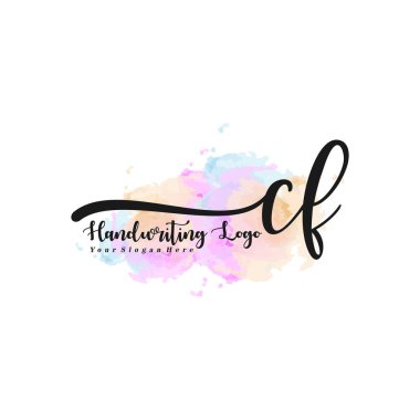 CF Luxury initial handwriting logo template, logo for beauty, fashion, wedding, photography clipart