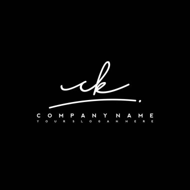 CK Initial letter handwriting and signature logo. A concept handwriting initial logo with template element clipart