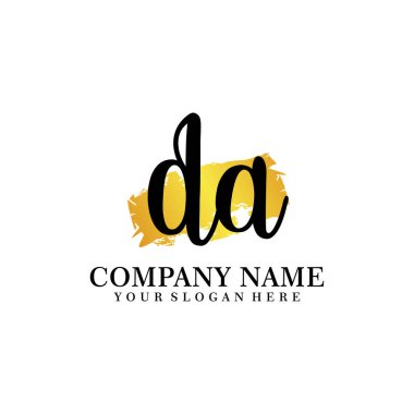 DA Beauty vektör ilk logosu, ilk imzalı el yazısı logosu, düğün, moda
