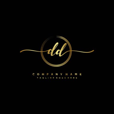 DD letter elegant and sophisticated handwritten logo vector clipart