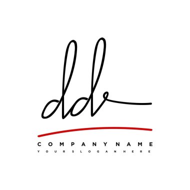 DD Initial letter handwriting and signature logo. A concept handwriting initial logo with template element clipart