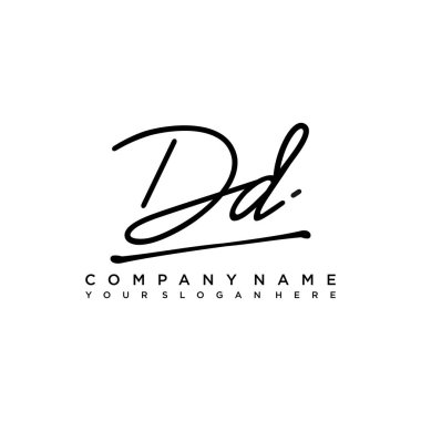 DD initial monogram handwritten signature logo clipart