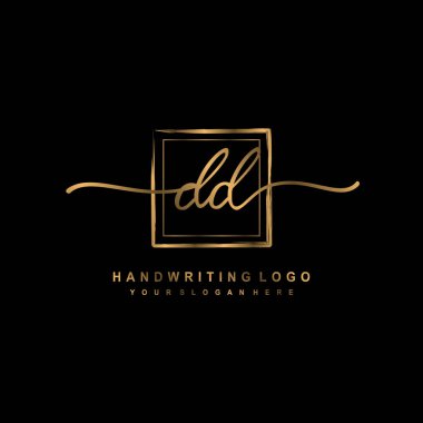 DD Beauty vector initial logo, handwriting logo of initial signature, wedding, fashion clipart