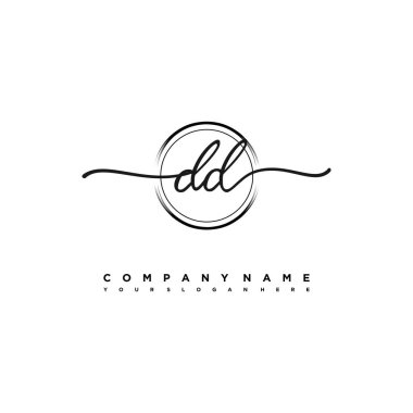 DD Beauty vector initial logo, handwriting logo of initial signature, wedding, fashion clipart