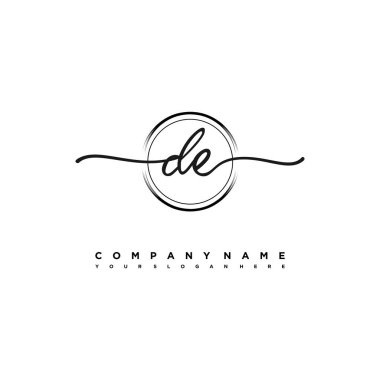 DE Beauty vektör ilk logosu, ilk imzalı el yazısı logosu, düğün, moda