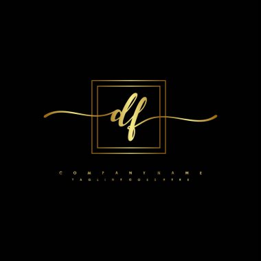 Başlangıç logosu, ilk imzadan oluşan el yazısı logosu, düğün, moda, mücevher, butik, çiçek ve botanik, herhangi bir şirket veya işletme için yaratıcı şablona sahip.