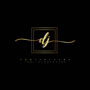 Başlangıç logosu, ilk imzadan oluşan el yazısı logosu, düğün, moda, mücevher, butik, çiçek ve botanik, herhangi bir şirket veya işletme için yaratıcı şablona sahip.