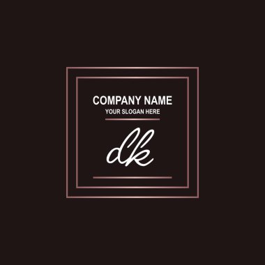 DK Luxury initial handwriting logo template, logo for beauty, fashion, wedding, photography clipart