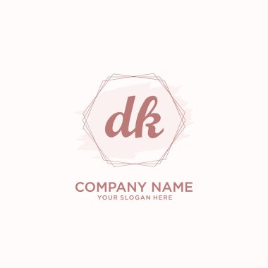 letter DK elegan handwriting vector illustration clipart