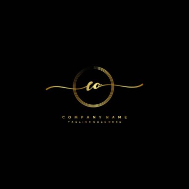 EO harfi zarif ve sofistike el yazısı logo vektörü