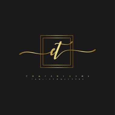 Başlangıç logosu, ilk imzadan oluşan el yazısı logosu, düğün, moda, mücevher, butik, çiçek ve botanik, herhangi bir şirket veya işletme için yaratıcı şablona sahip.