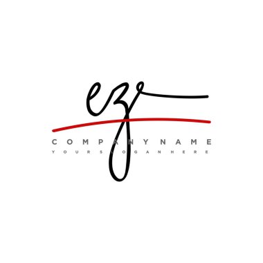 EZ Initial letter handwriting and signature logo. A concept handwriting initial logo with template element clipart