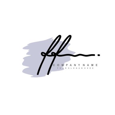 FF initial monogram handwritten signature logo clipart