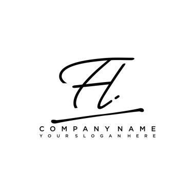 FL ilk monogram el yazısı imza logosu