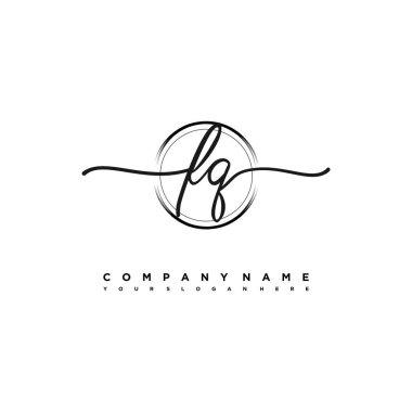 FQ Beauty vector initial logo, handwriting logo of initial signature, wedding, fashion clipart