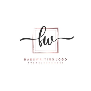 FW initial monogram handwritten signature logo clipart