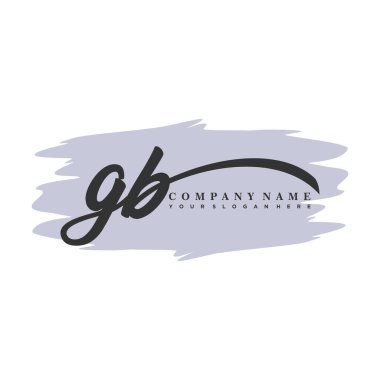 GB initial monogram handwritten signature logo clipart