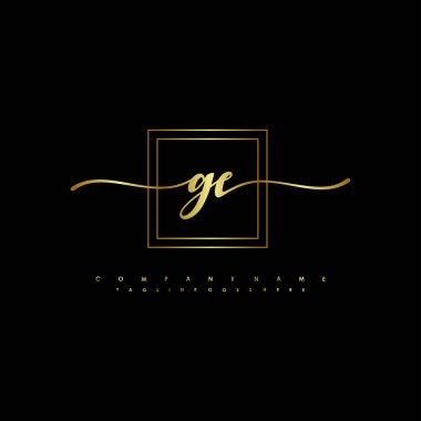 Başlangıç logosu, ilk imzadan oluşan el yazısı logosu, düğün, moda, mücevher, butik, çiçek ve botanik, herhangi bir şirket veya işletme için yaratıcı şablona sahip.
