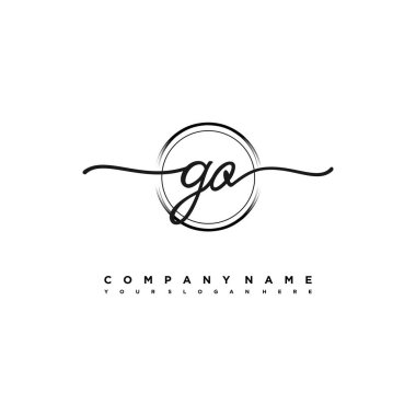 GO Beauty vektör ilk logosu, ilk imzadan oluşan el yazısı logosu, düğün, moda