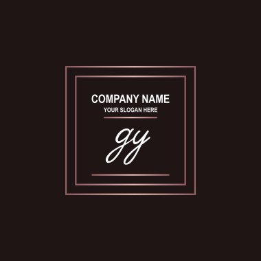 GY Luxury initial handwriting logo template, logo for beauty, fashion, wedding, photography clipart