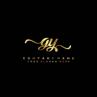 GY İlk el yazısı logo vektörü