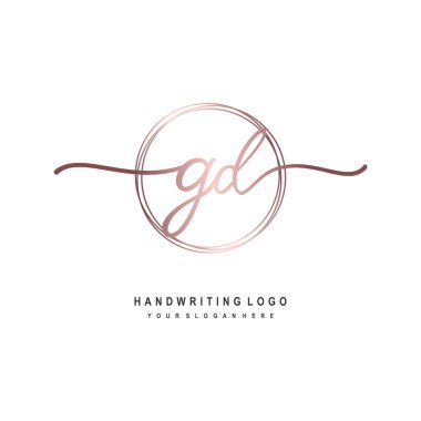 GD Initial letter handwriting and signature logo. A concept handwriting initial logo with template element clipart