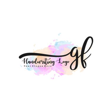 GF Luxury initial handwriting logo template, logo for beauty, fashion, wedding, photography clipart