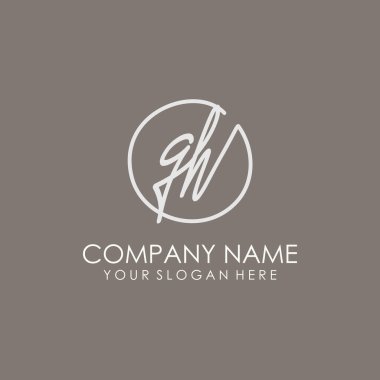 GH Initial letter handwriting and signature logo. A concept handwriting initial logo with template element clipart