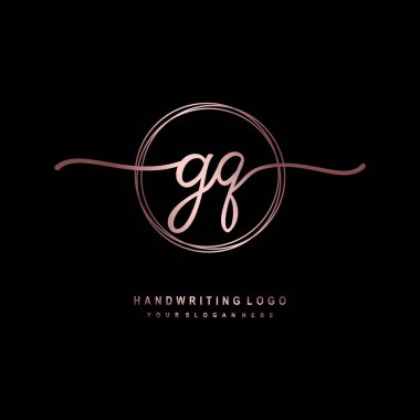 GQ Initial letter handwriting and signature logo. A concept handwriting initial logo with template element clipart