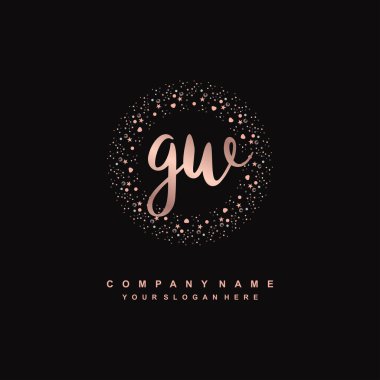 GW Luxury initial handwriting logo template, logo for beauty, fashion, wedding, photography clipart