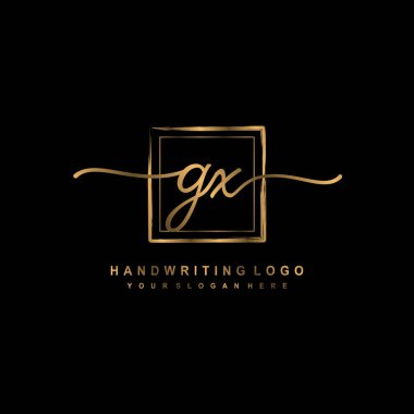 GX Beauty vector initial logo, handwriting logo of initial signature, wedding, fashion clipart