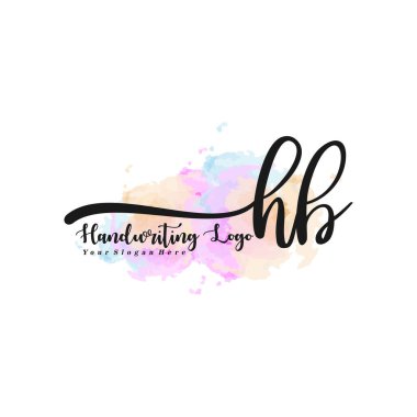 HB Luxury initial handwriting logo template, logo for beauty, fashion, wedding, photography clipart