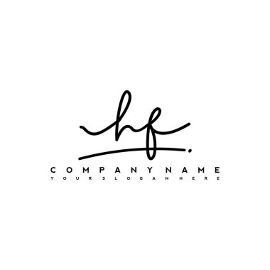 HF Initial letter handwriting and signature logo. A concept handwriting initial logo with template element clipart