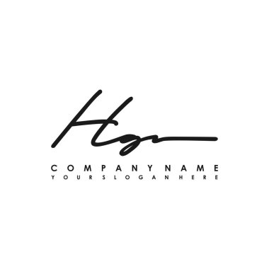 HG Luxury initial handwriting logo template, logo for beauty, fashion, wedding, photography clipart