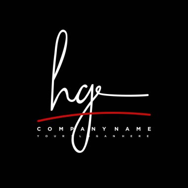 HG Initial letter handwriting and signature logo. A concept handwriting initial logo with template element clipart