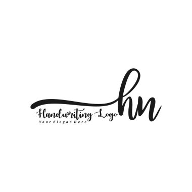 HN Initial handwriting logo vector clipart