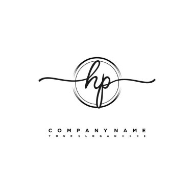 HP Beauty vektör logosu, ilk imzalı el yazısı logosu, düğün, moda
