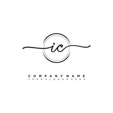 IC Güzellik Vektörü ilk logosu, ilk imzalı el yazısı logosu, düğün, moda