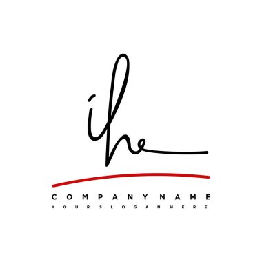 IH Initial letter handwriting and signature logo. A concept handwriting initial logo with template element clipart