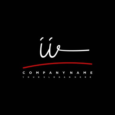 İlk harf el yazısı ve imza logosu. Şablon ögesine sahip bir konsept el yazısı logosu