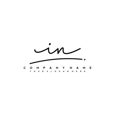 İlk harf el yazısı ve imza logosu. Şablon ögesine sahip bir konsept el yazısı logosu