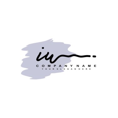 IU initial monogram handwritten signature logo clipart