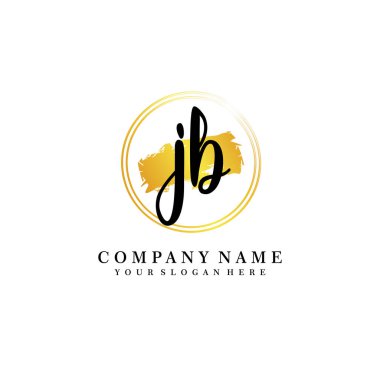 JB Beauty vector initial logo, handwriting logo of initial signature, wedding, fashion clipart