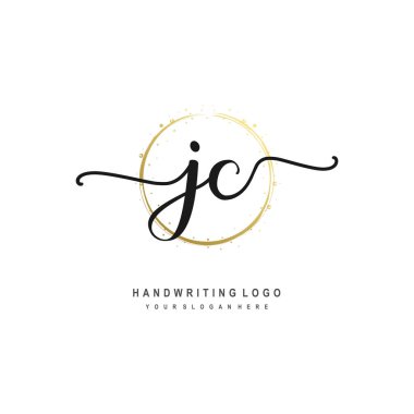 Başlangıç logosu, ilk imzadan oluşan el yazısı logosu, düğün, moda, mücevher, butik, çiçek ve botanik, herhangi bir şirket veya işletme için yaratıcı şablona sahip.