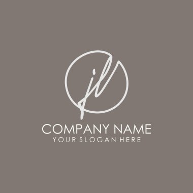 JL Initial letter handwriting and signature logo. A concept handwriting initial logo with template element clipart